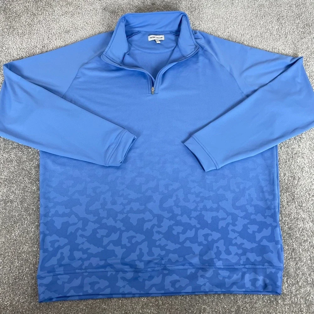 Peter Millar 1/4 Zip Pullover Mens Extra Large Camo Gradient Golf Performance